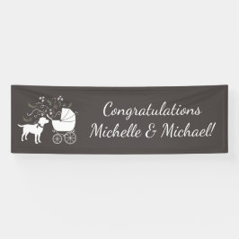Labrador Dog Theme Baby shower Genderneutraal Spandoek