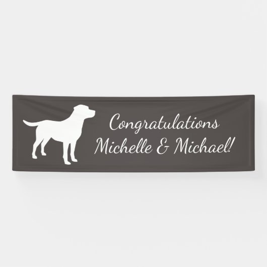 Labrador Dog Theme Baby shower Genderneutraal Spandoek (Horizontaal)