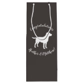 Labrador Dog Theme Baby shower Genderneutraal Wijn Cadeautas (Achterkant)