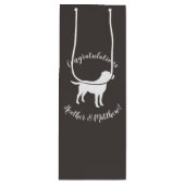 Labrador Dog Theme Baby shower Genderneutraal Wijn Cadeautas (Voorkant)