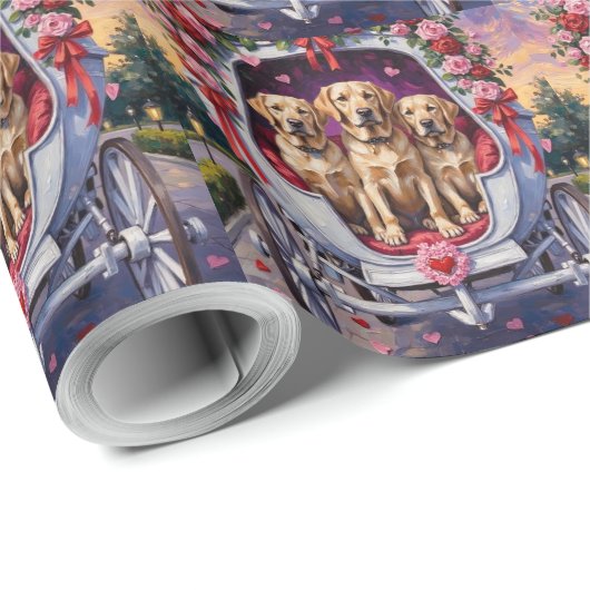 Labrador Dog Valentine's Day  Cadeaupapier (Rol Hoek)