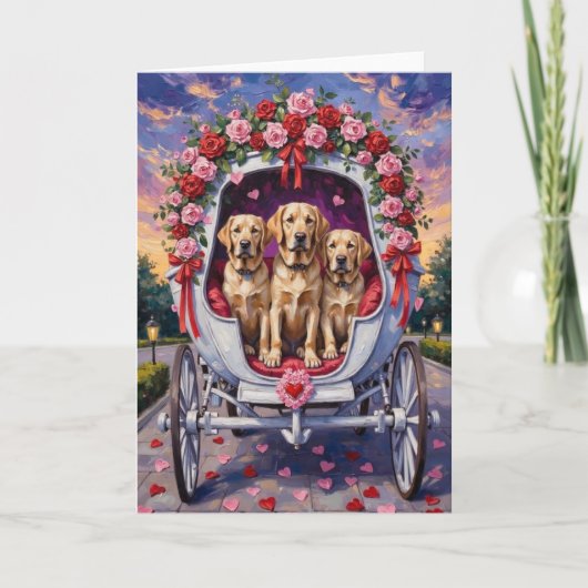 Labrador Dog Valentine's Day Kaart (Voorkant)