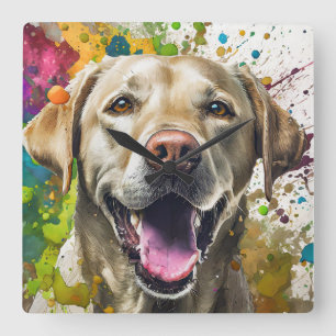 Labrador Dog Vierkante Klok