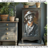 Labrador Dog Wild West Style Outfit CF4 Decoupage Tissuepapier