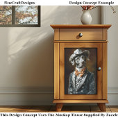Labrador Dog Wild West Style Outfit CF4 Decoupage Tissuepapier