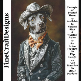 Labrador Dog Wild West Style Outfit CF4 Decoupage Tissuepapier