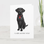  Labrador Dog With Love Heart Adore You Kaart (Voorkant)