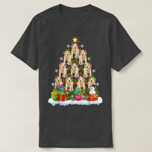 Labrador Dog Xmas Tree Lighting Santa Labrador Chr T-shirt (Design voorkant)