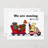 Labrador Dogs Cartoon aangekondigd Aankondigingskaart (Voorkant / Achterkant)