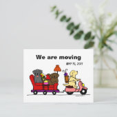 Labrador Dogs Cartoon aangekondigd Aankondigingskaart (Staand voorkant)