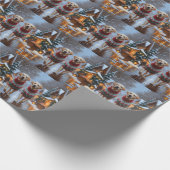 Labrador Dogs Christmas Snow Holiday Cadeaupapier (Hoek)