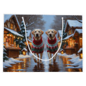 Labrador Dogs Christmas Snow Holiday Groot Cadeauzakje (Achterkant)