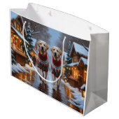 Labrador Dogs Christmas Snow Holiday Groot Cadeauzakje (Achterkant Gekanteld)