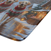 Labrador Dogs Christmas Snow Holiday Snijplank (Hoek)