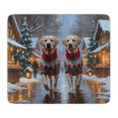 Labrador Dogs Christmas Snow Holiday Snijplank (Voorkant)