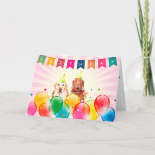 Labrador Dogs Happy Birthday Wenskaart Kaart