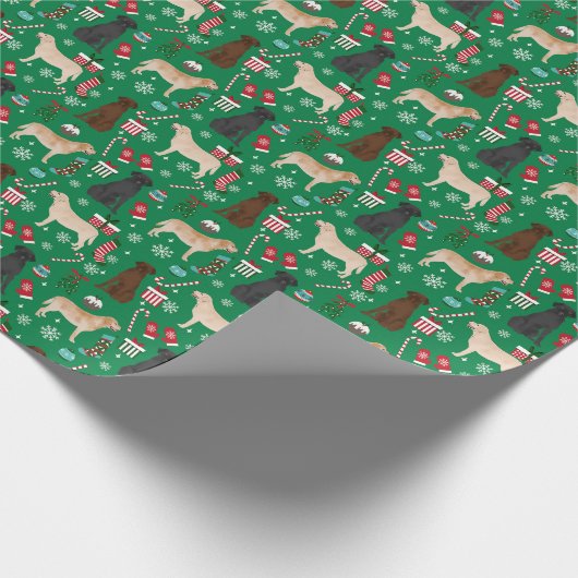 Labrador Dogs Kerstmis Cadeaupapier (Hoek)