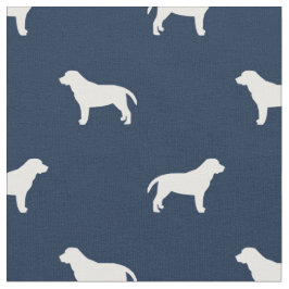 Labrador dogs marineblauw silhouet stof