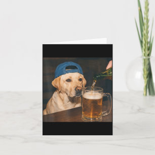 Labrador Drinkend Bier Shirt Grappige Vaderdag Hon Kaart
