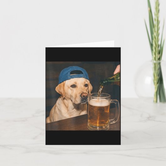 Labrador Drinkend Bier Shirt Grappige Vaderdag Hon Kaart (Voorkant)