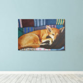 labrador duits herder kruising hond canvas afdruk (Insitu (Houten vloer))