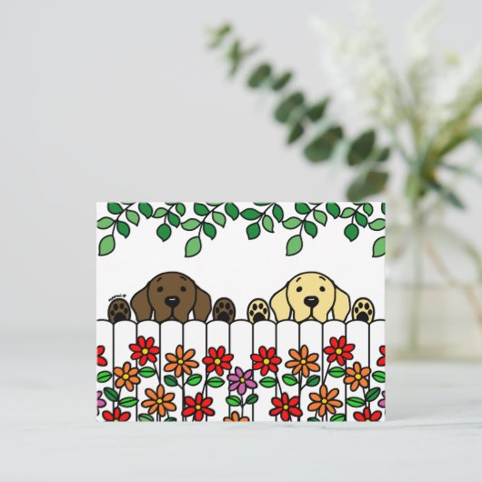 Labrador Duo die je Briefkaart ziet (Staand voorkant)