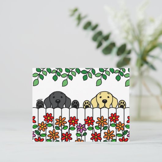 Labrador Duo die je Briefkaart ziet (Staand voorkant)