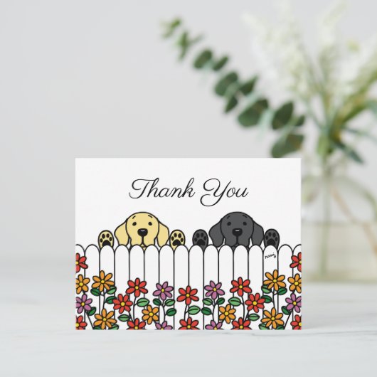 Labrador Duo die je kijkt Dank je Briefkaart (Staand voorkant)