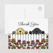 Labrador Duo die je kijkt Dank je Briefkaart (Voorkant / Achterkant)