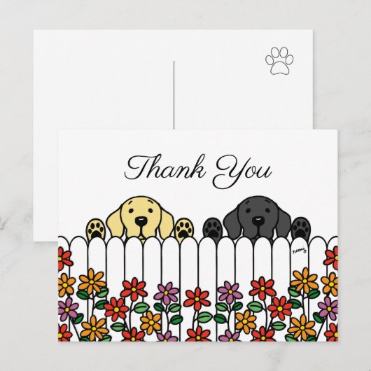Labrador Duo die je kijkt Dank je Briefkaart (Voorkant / Achterkant)