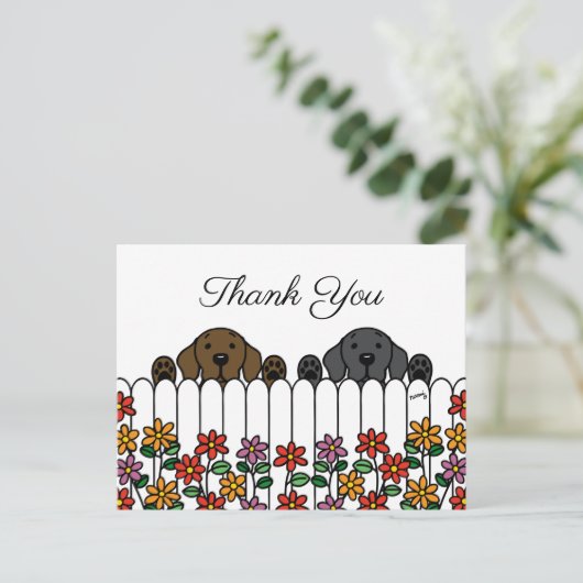 Labrador Duo die je kijkt Dank je Briefkaart (Staand voorkant)