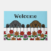 Labrador Duo die je kijkt welkom Deurmat (Voorkant)