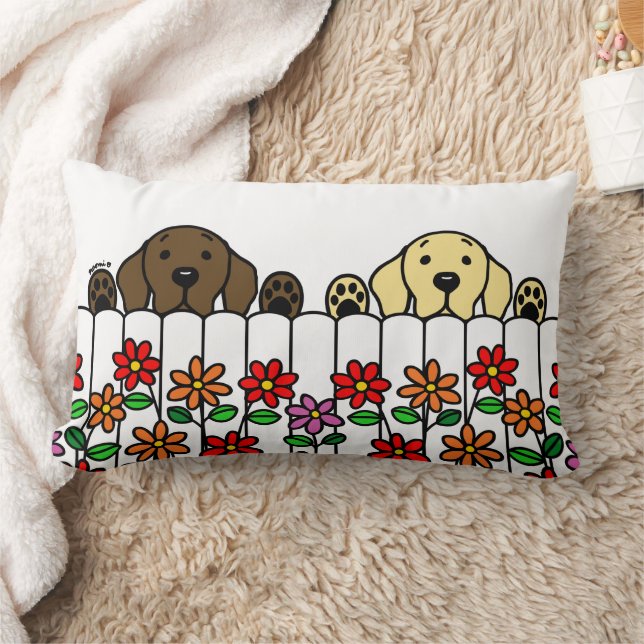 Labrador Duo die je Lumbar Pillow ziet Kussen (Deken)