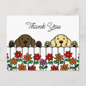 Labrador Duo kijkt naar je Bedankt Ansichtkaart Briefkaart (Voorkant)