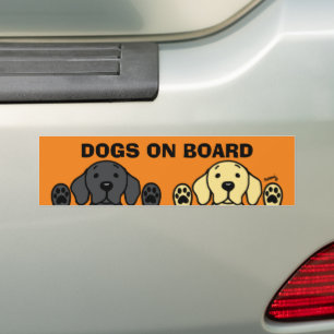 Labrador Duo kijkt naar jullie honden aan boord va Bumpersticker