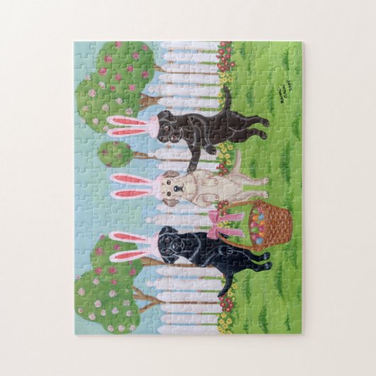 Labrador Easter Bunnies Legpuzzel (Verticaal)