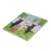 Labrador Easter Bunnies Painting Tegeltje (Zijkant)