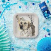 Labrador, eendenjacht papieren bordje (Feest)