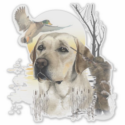 Labrador, eendenjacht sticker (Voorkant)