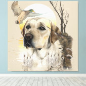 Labrador, eendenjacht tapijt canvas afdruk (Insitu (Houten vloer))