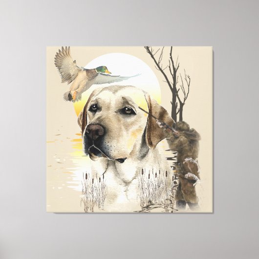 Labrador, eendenjacht tapijt canvas afdruk (Voorkant)