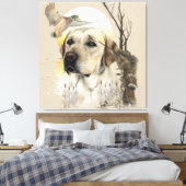 Labrador, eendenjacht tapijt canvas afdruk (Insitu (Slaapkamer))