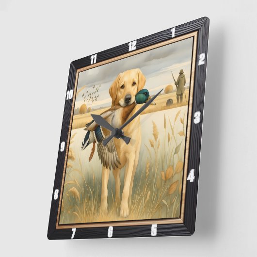 labrador eendenjacht vierkante klok (Hoek)