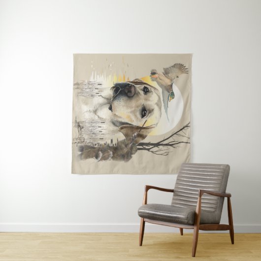 Labrador, eendenjacht wandkleed (In Situ (horizontaal))
