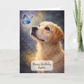 Labrador en Blauwe Vlinder Kaart (Voorkant)