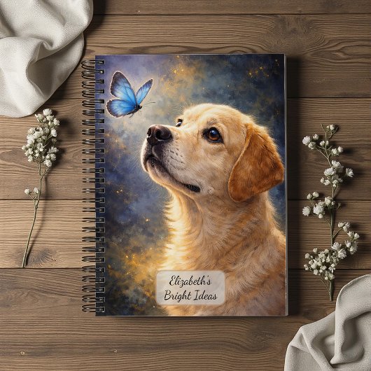 Labrador en Blauwe Vlinder Notitieboek