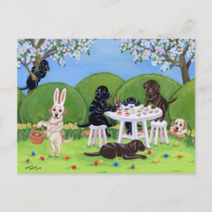 Labrador- en paaseieren feestdagenkaart