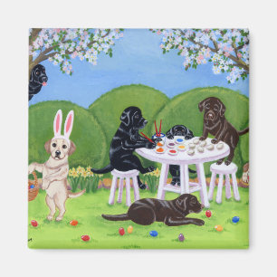 Labrador- en paaseieren magneet