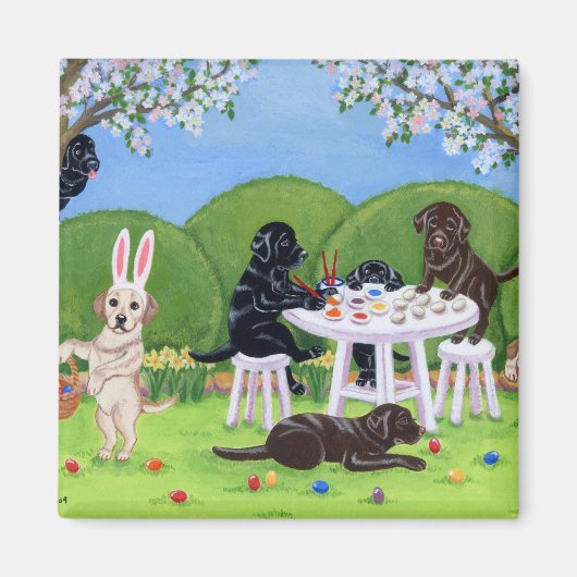 Labrador- en paaseieren magneet (Voorkant)