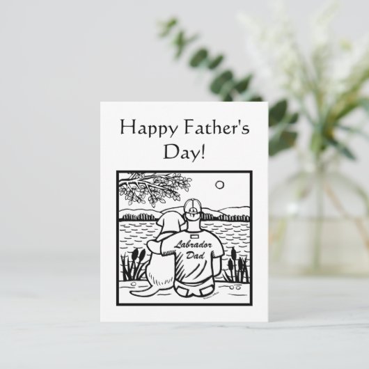 Labrador en papa briefkaart (Staand voorkant)